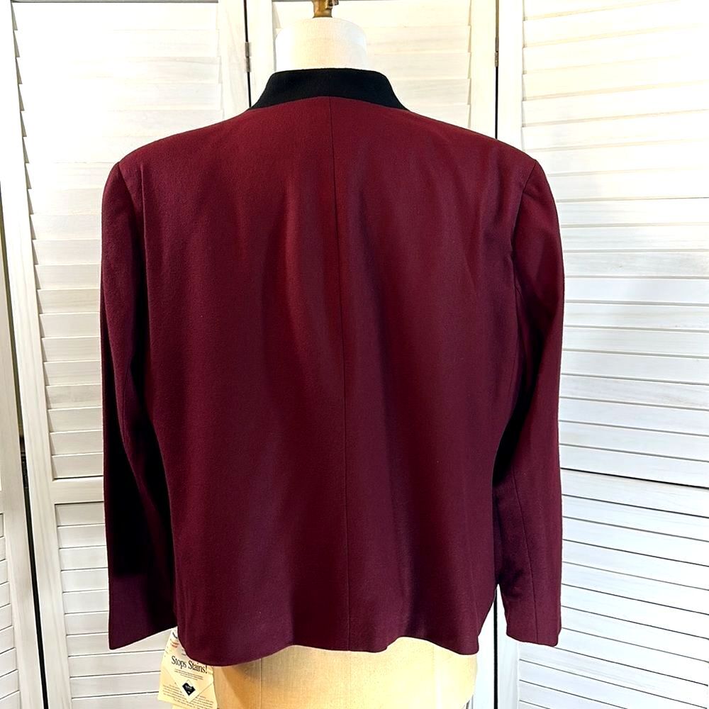 Koret Burgundy Wool Blazer 22W NWT - Picture 9 of 13